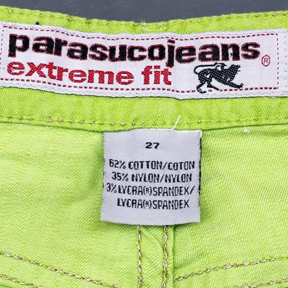 PARASUCO Jeans LIME Green FLARE BOOT leg jeans EXTREME fit 27 - Picture 8 of 8